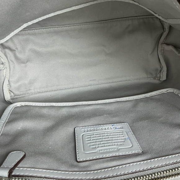 Coach Hamptons Bag Gray Silver White Signature Hand Shoulder Crossbody Purse - Picture 12 of 16